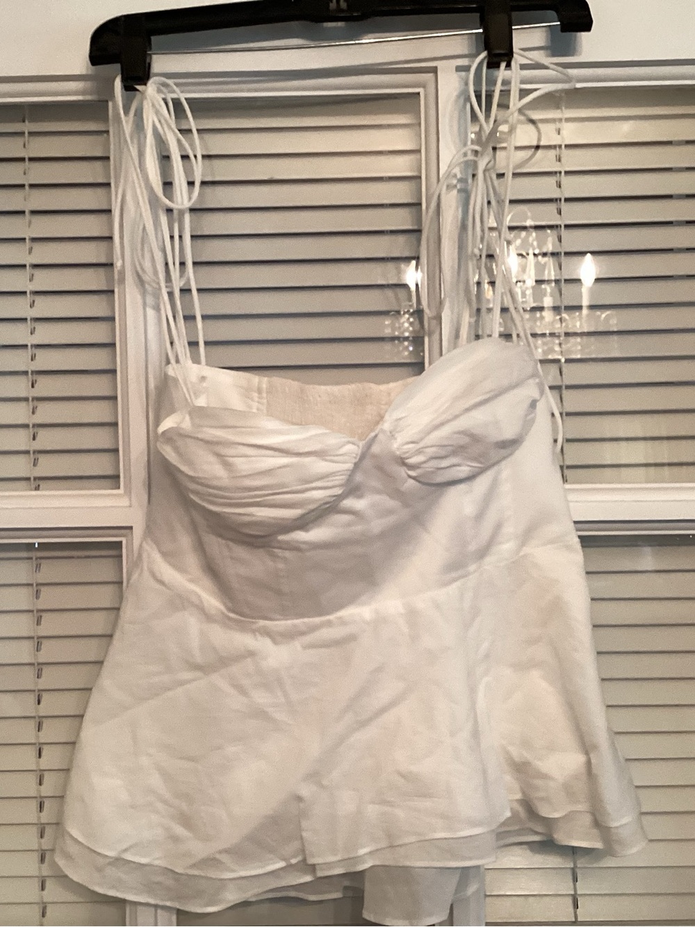 Zara White Spaghetti Strap Tank Top